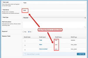 Retrieving Time Picker values using the Field Names