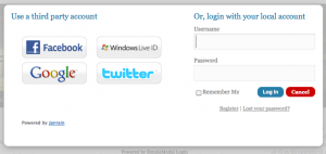 Login with your account at an identity provider or your local account